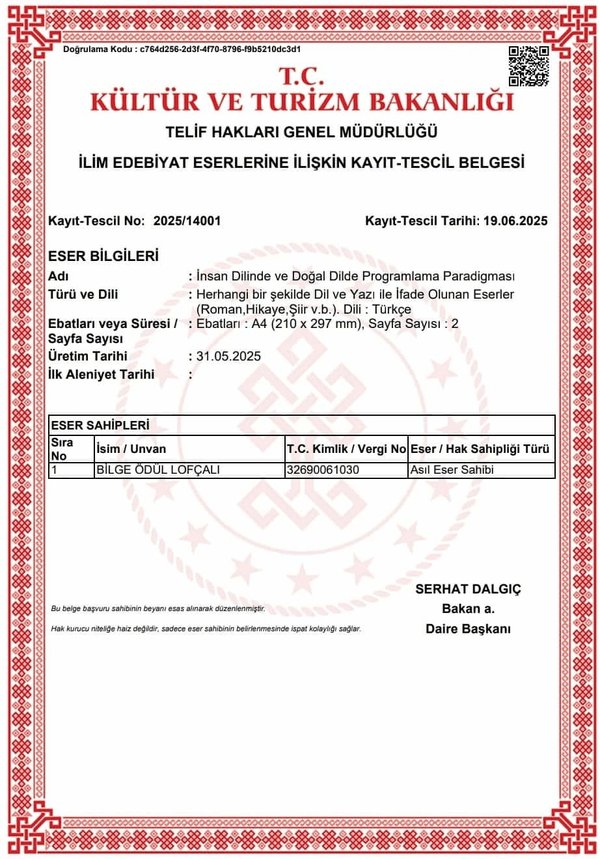 Telif Hakkı Belgesi